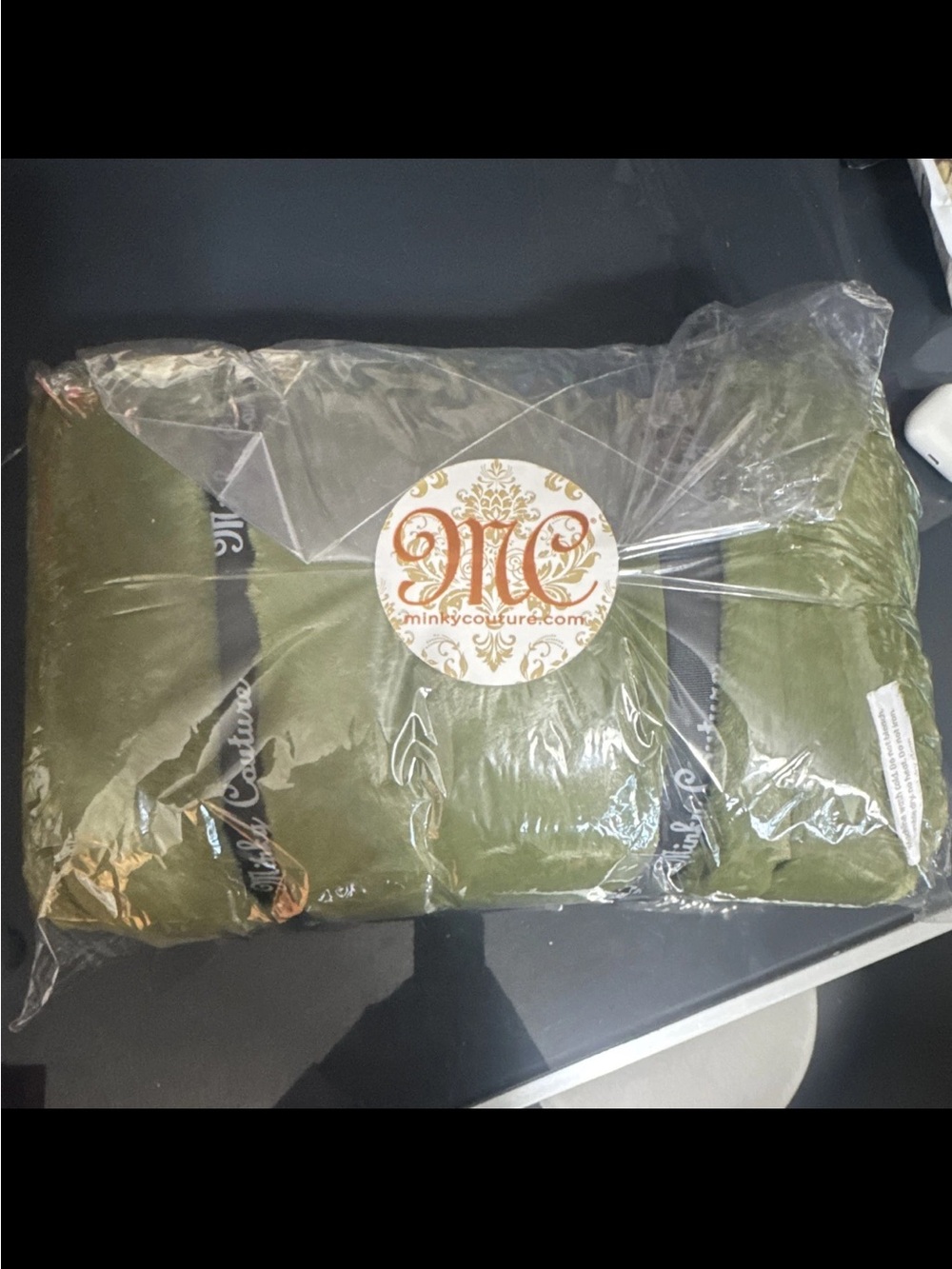 Minky Couture Olive Green Luxury Throw Blanket